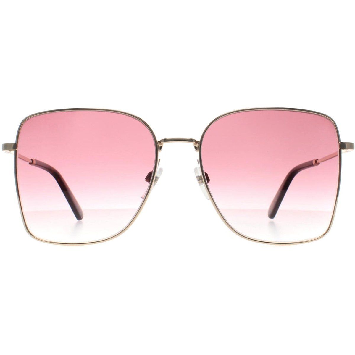 Quadratische Sonnenbrille mit pinkfarbenen Farbverlaufsgläsern