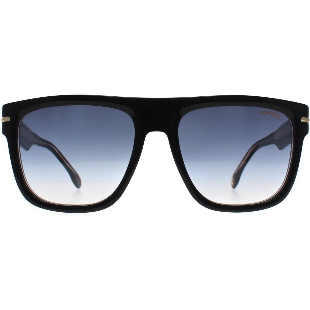 Rechteckige Sonnenbrille Schwarz mit blauem Farbverlauf