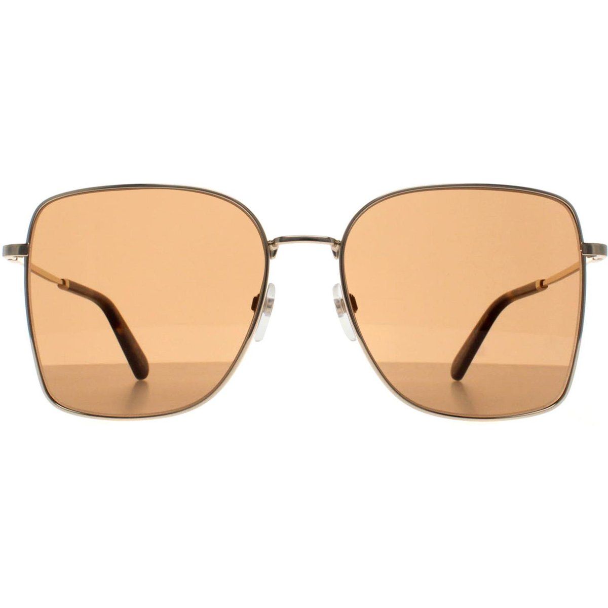 Quadratische Sonnenbrille mit goldenem Metallrahmen