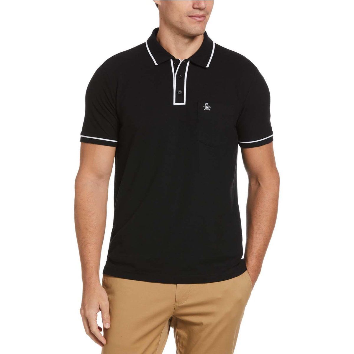 Herren Piqué Poloshirt mit Tasche