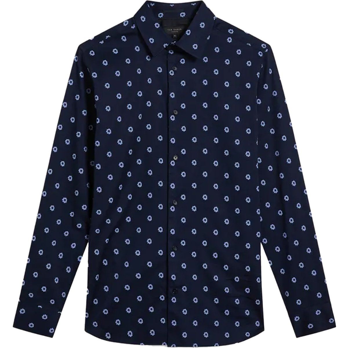 Langärmliges Hemd mit floralem Ditsy-Print