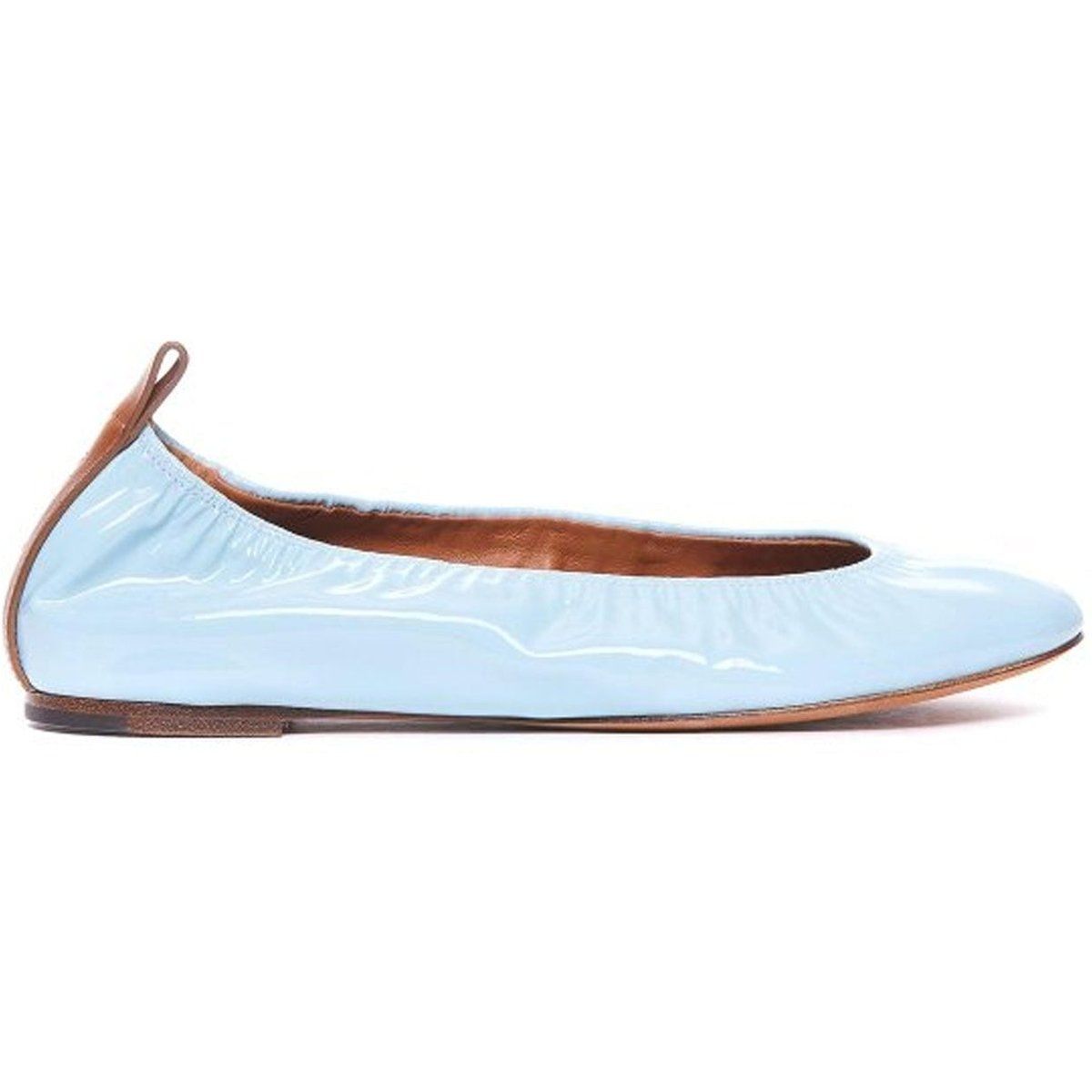 Glänzende Leder Ballerinas mit Logo