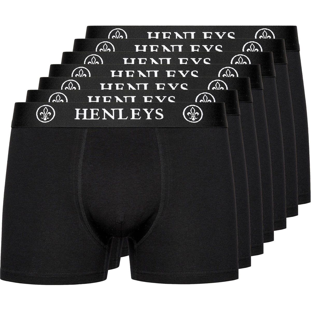 Henleys - "McBlacken" Boxershorts für Herren(7er-Pack) (Schwarz)