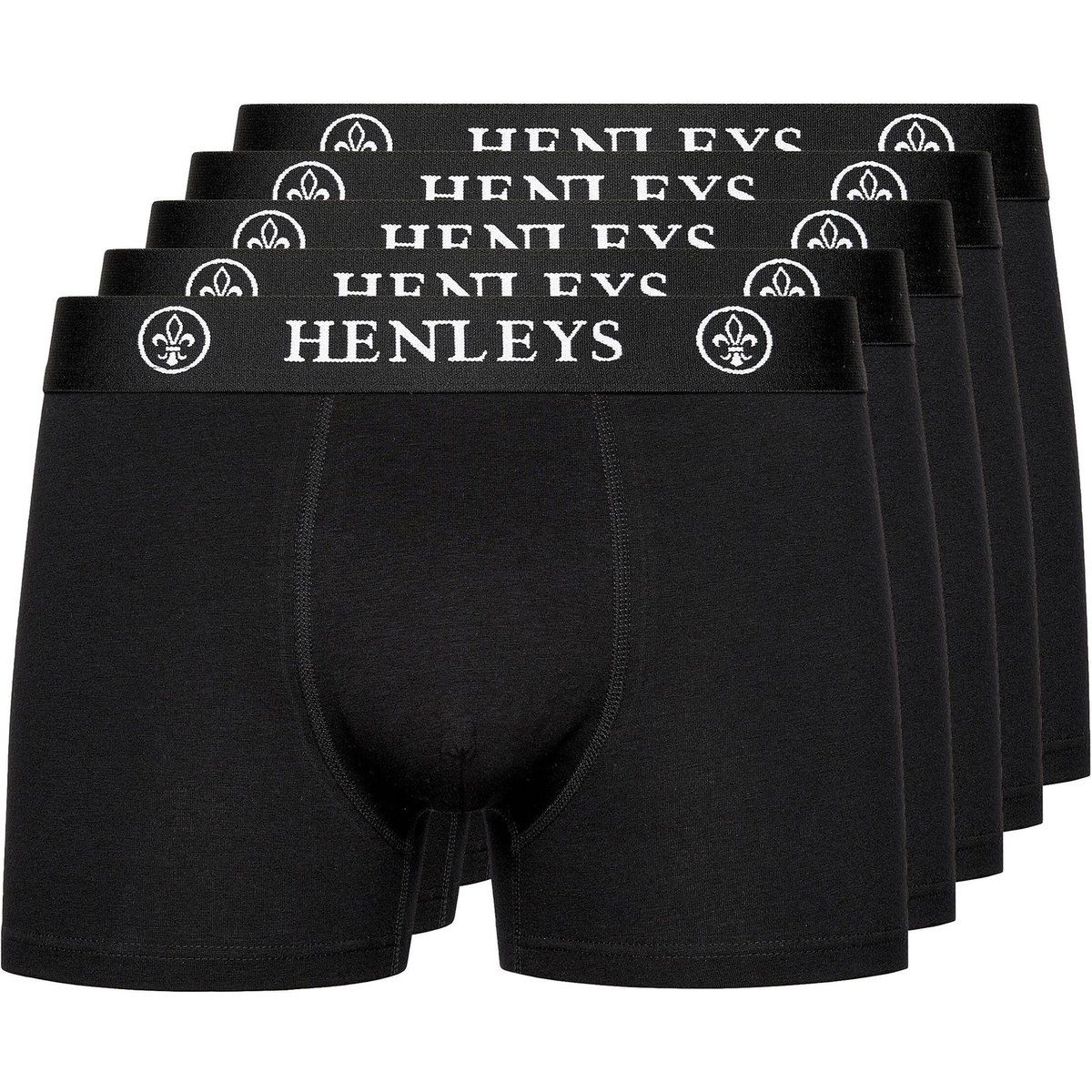 Henleys - "McBlacken" Boxershorts für Herren(5er-Pack) (Schwarz)