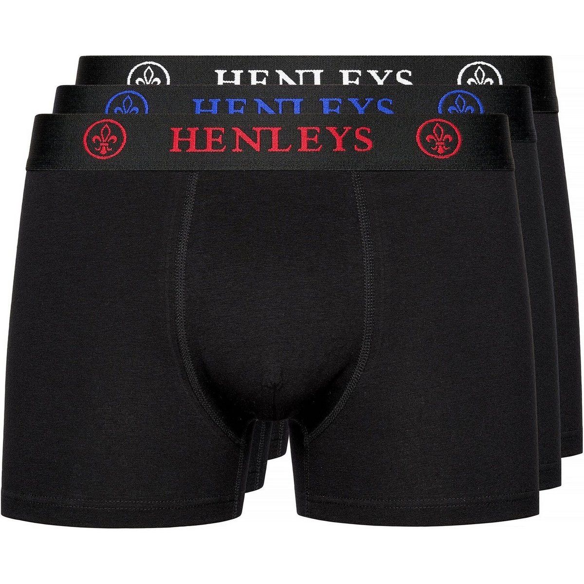 Henleys - "Trilock" Boxershorts für Herren(3er-Pack) (Schwarz)