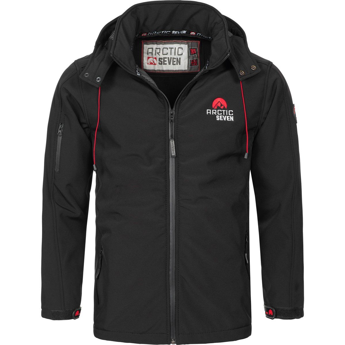 Schwarze Softshell Outdoorjacke für Herren