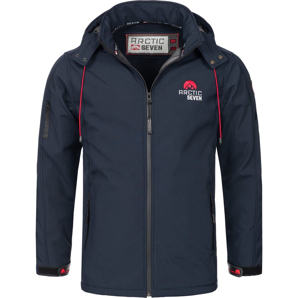 Navy Softshell Outdoorjacke mit Kapuze