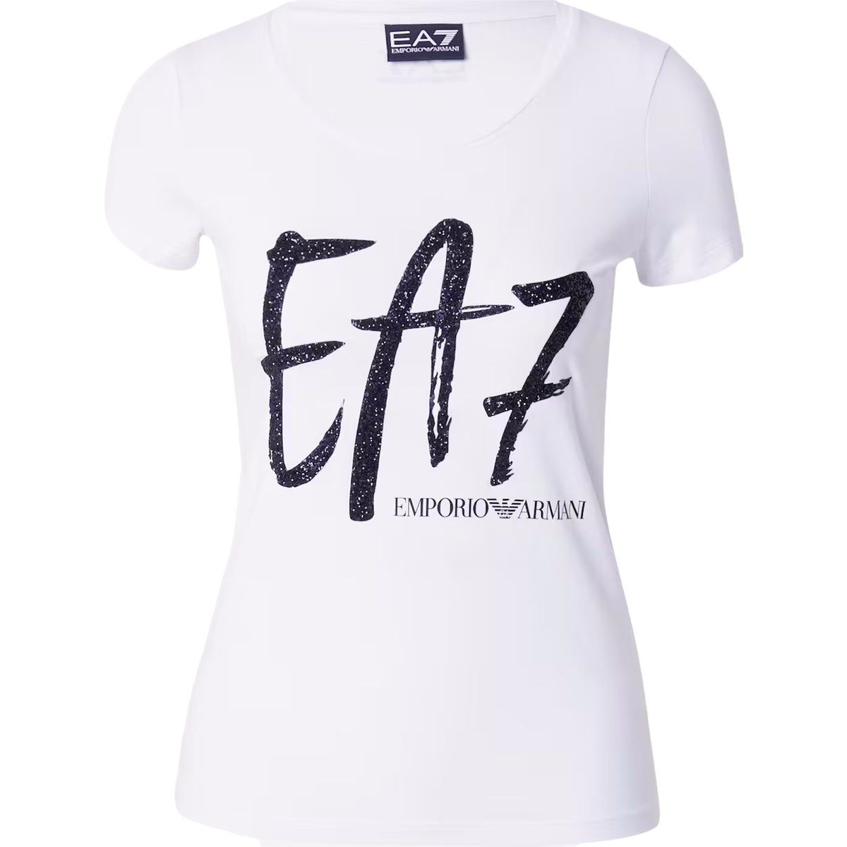 EA7 T-Shirt mit Logo-Print und Rundhalsausschnitt