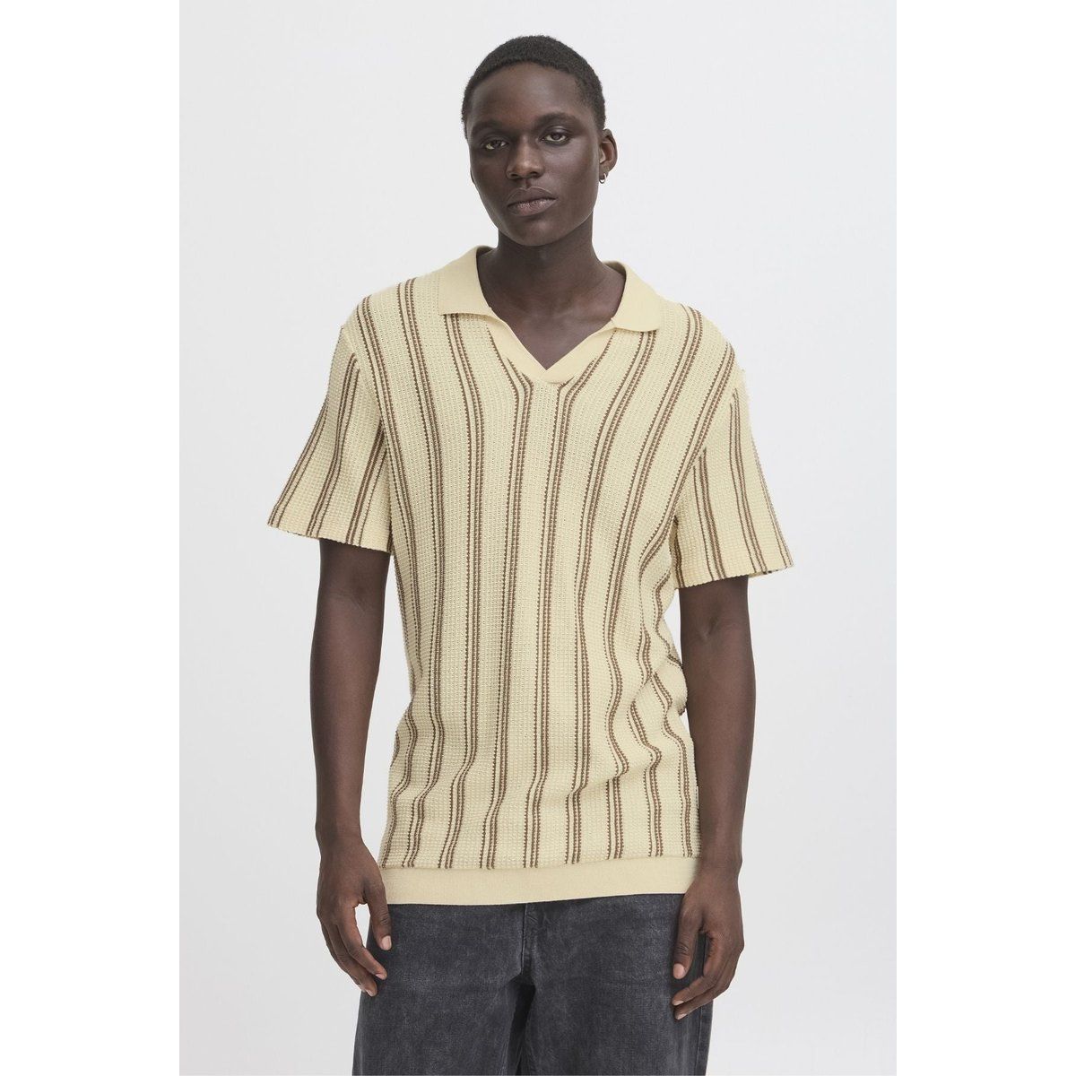 Gestreiftes Strickpolohemd