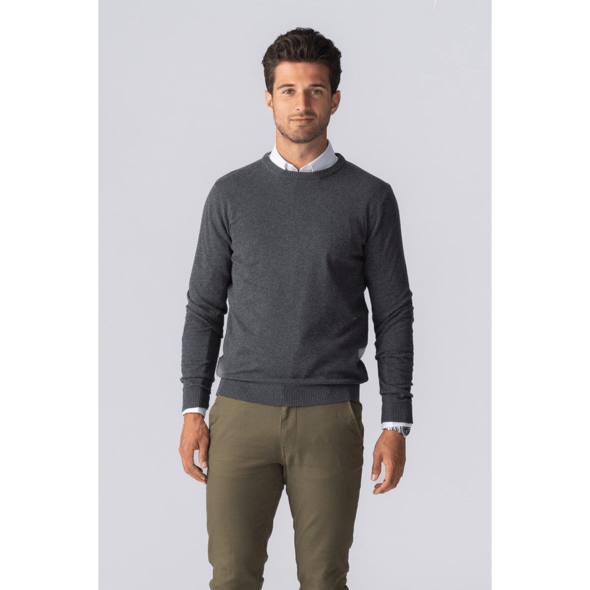 Herren Klassischer Pullover mit Rundhalsausschnitt