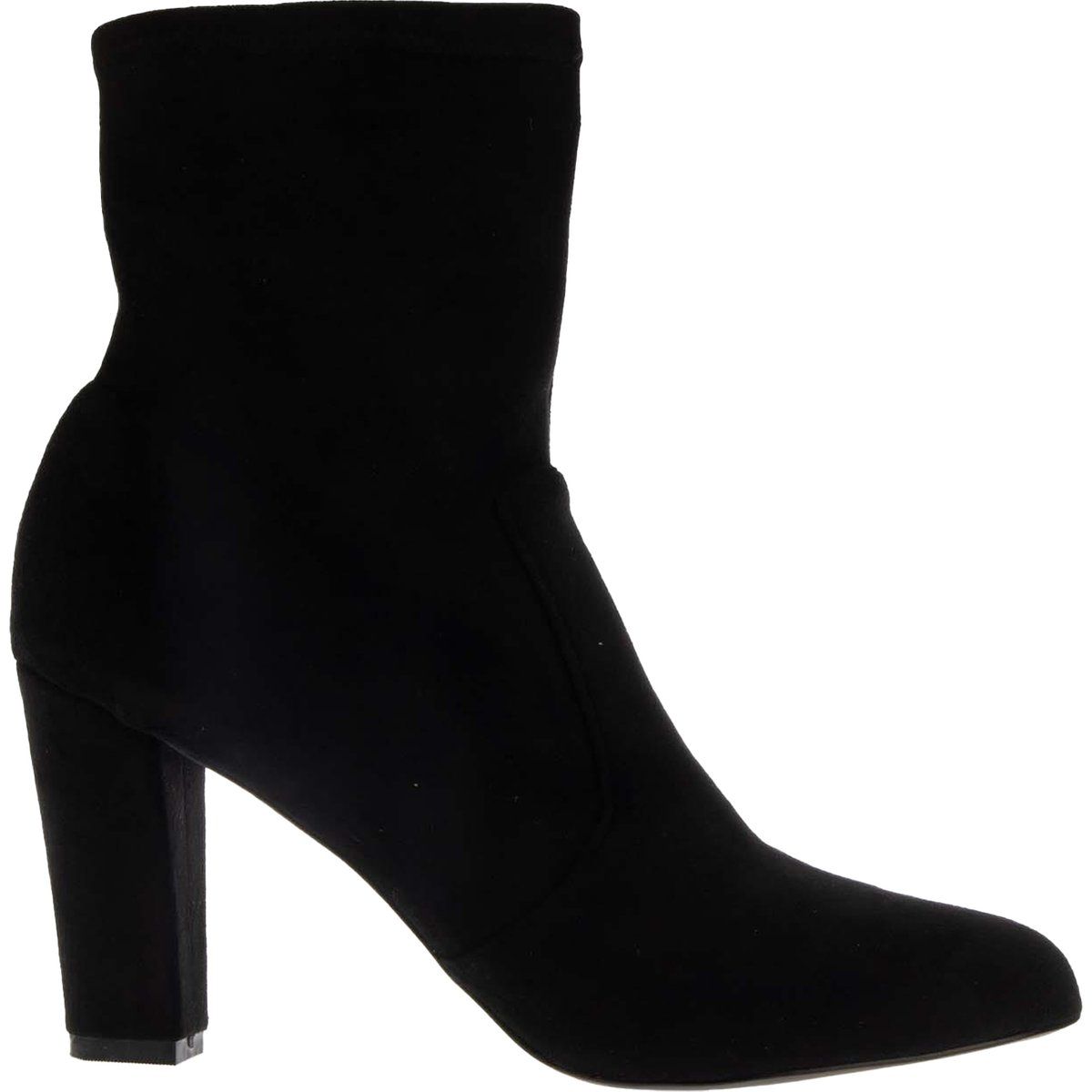 Schwarze Wildleder Stiefeletten mit Blockabsatz