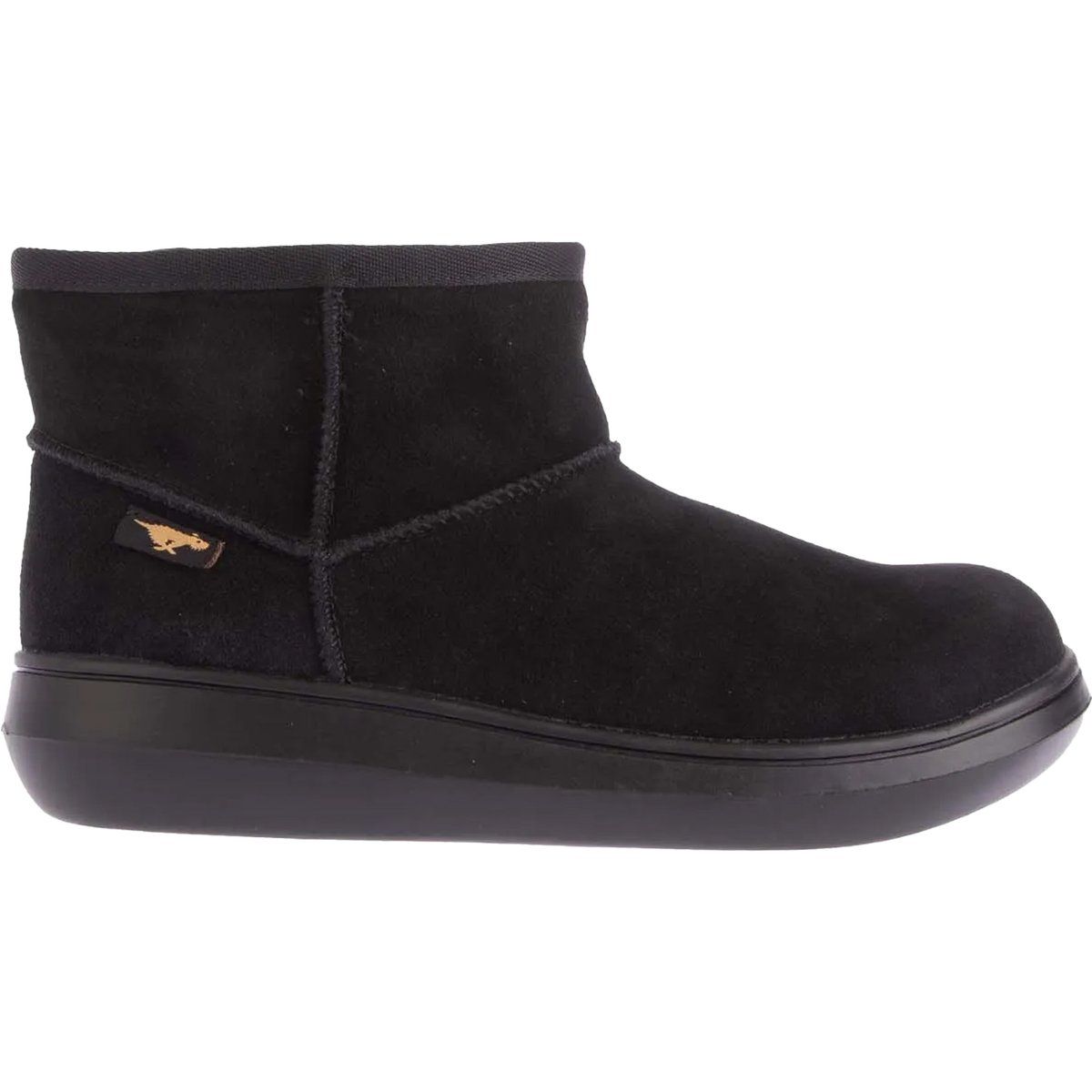Schwarze Wildleder Plateau Stiefelette