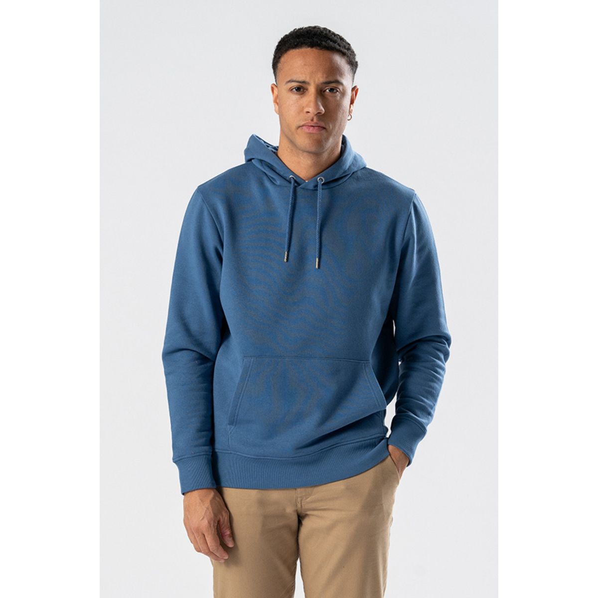 Herren Staubblau Kapuzenpullover