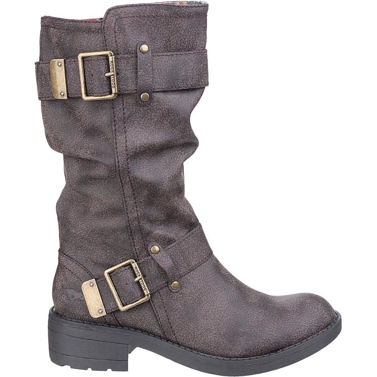 Rocket Dog Damen Kunstleder-Bikerstiefel Trumble (Braun)