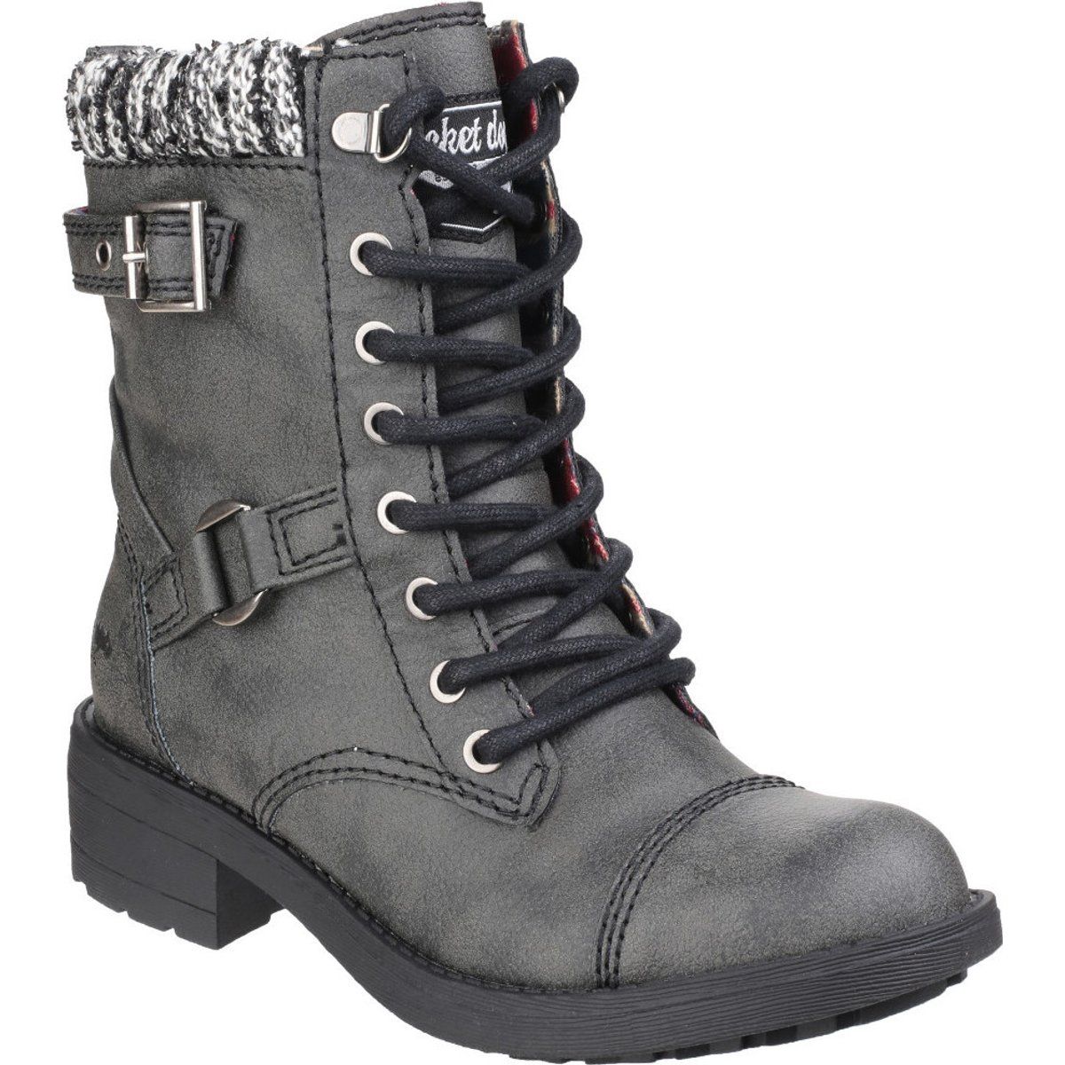 Rocket Dog Damen Bikerstiefel Thunder (Schwarz)