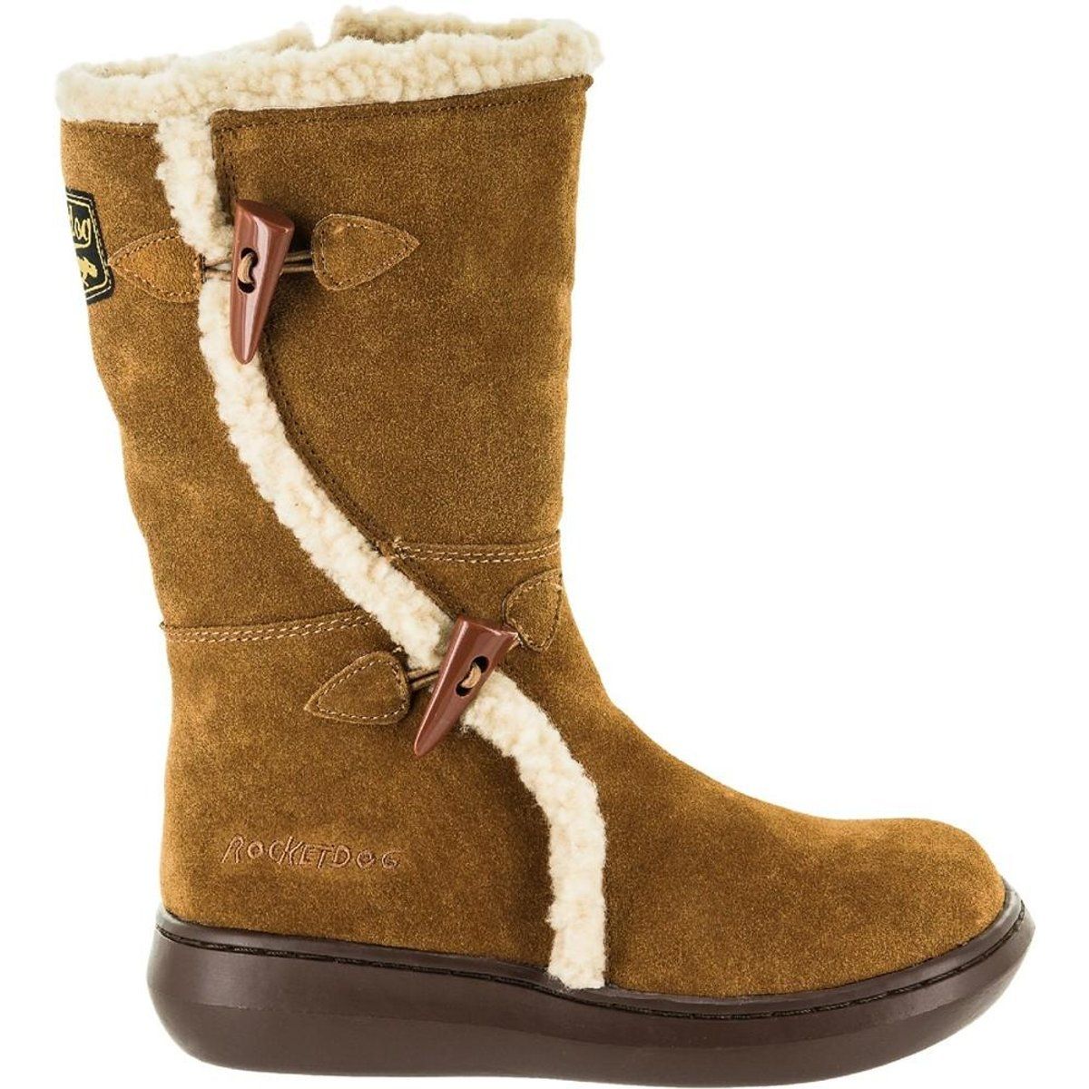 Rocket Dog - Damen Winterstiefel "Slope", Wildleder (Kastanienbraun/Weiß)
