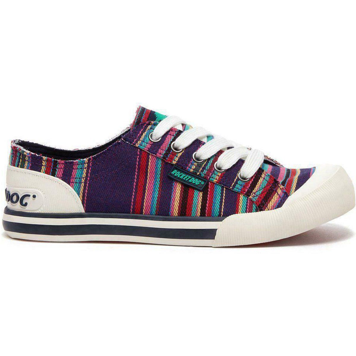Gestreifter Canvas Schnür-Sneaker