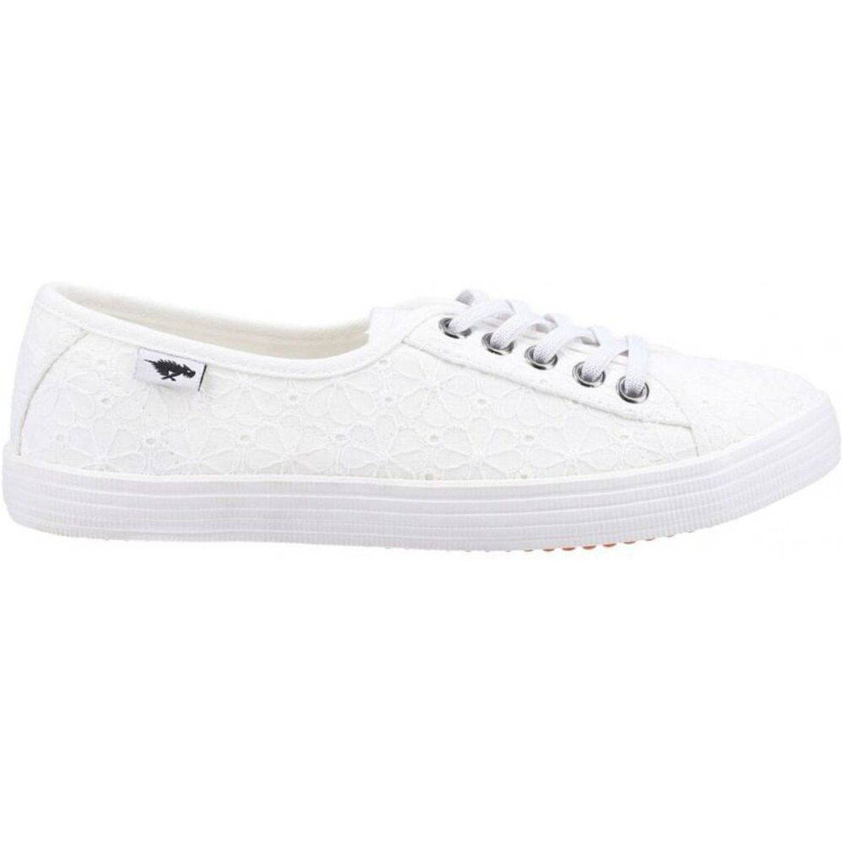 Weiße Canvas-Sneakers Elsie mit Spitzenmuster