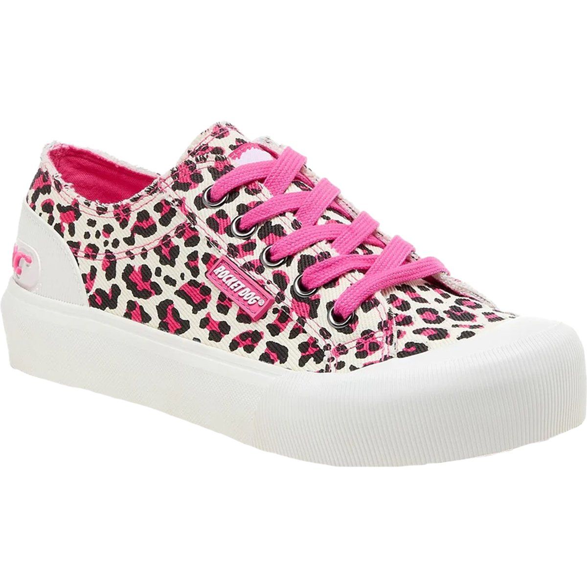 Lässiger Sneaker aus Canvas mit Leopardenmuster