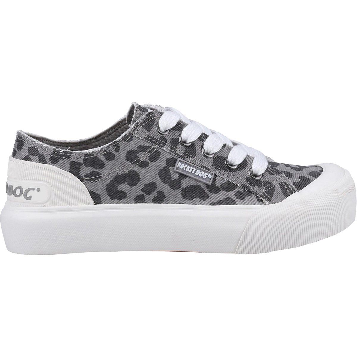 Plateau-Sneaker aus Canvas mit Leopardenmuster