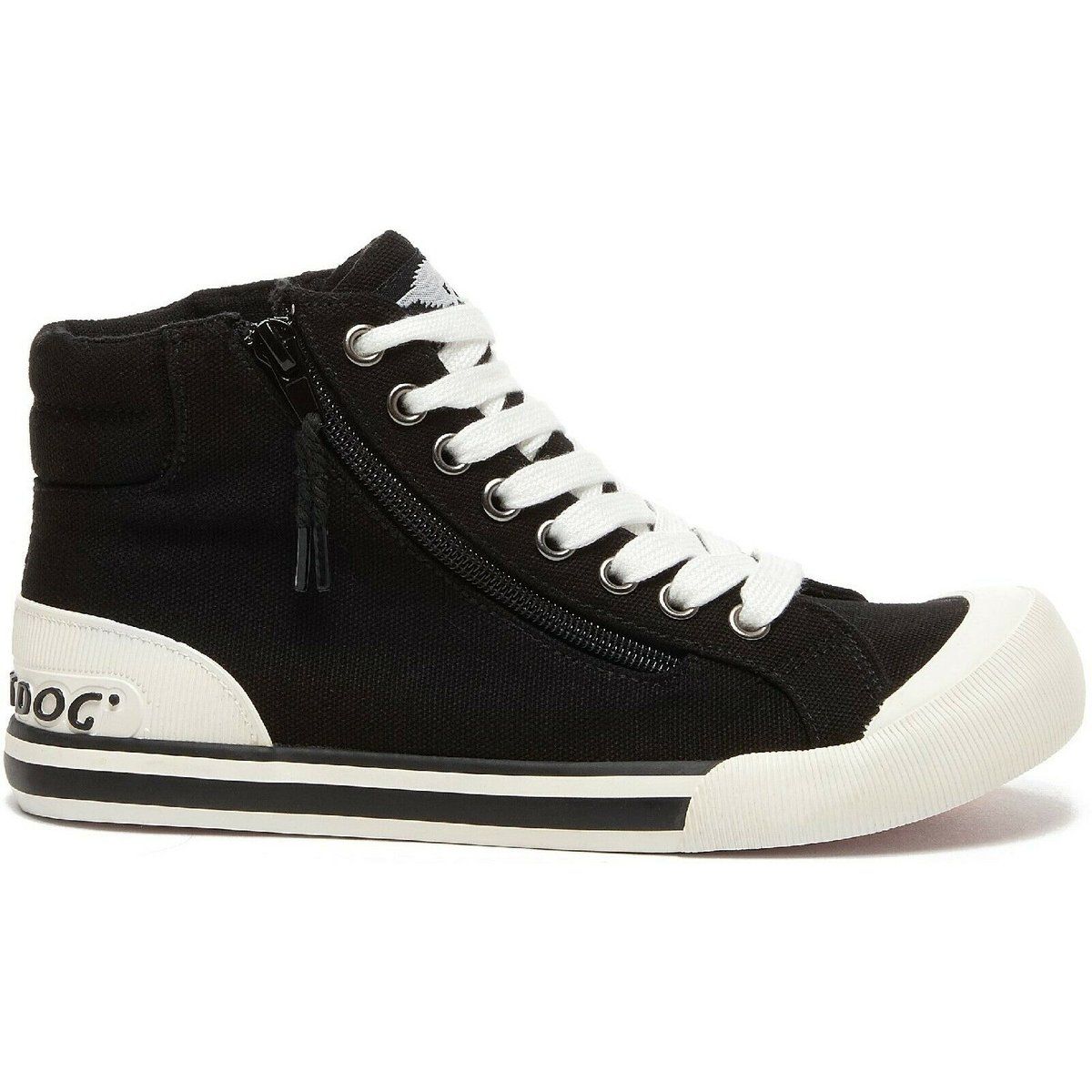 Schwarzer Canvas High-Top Sneaker