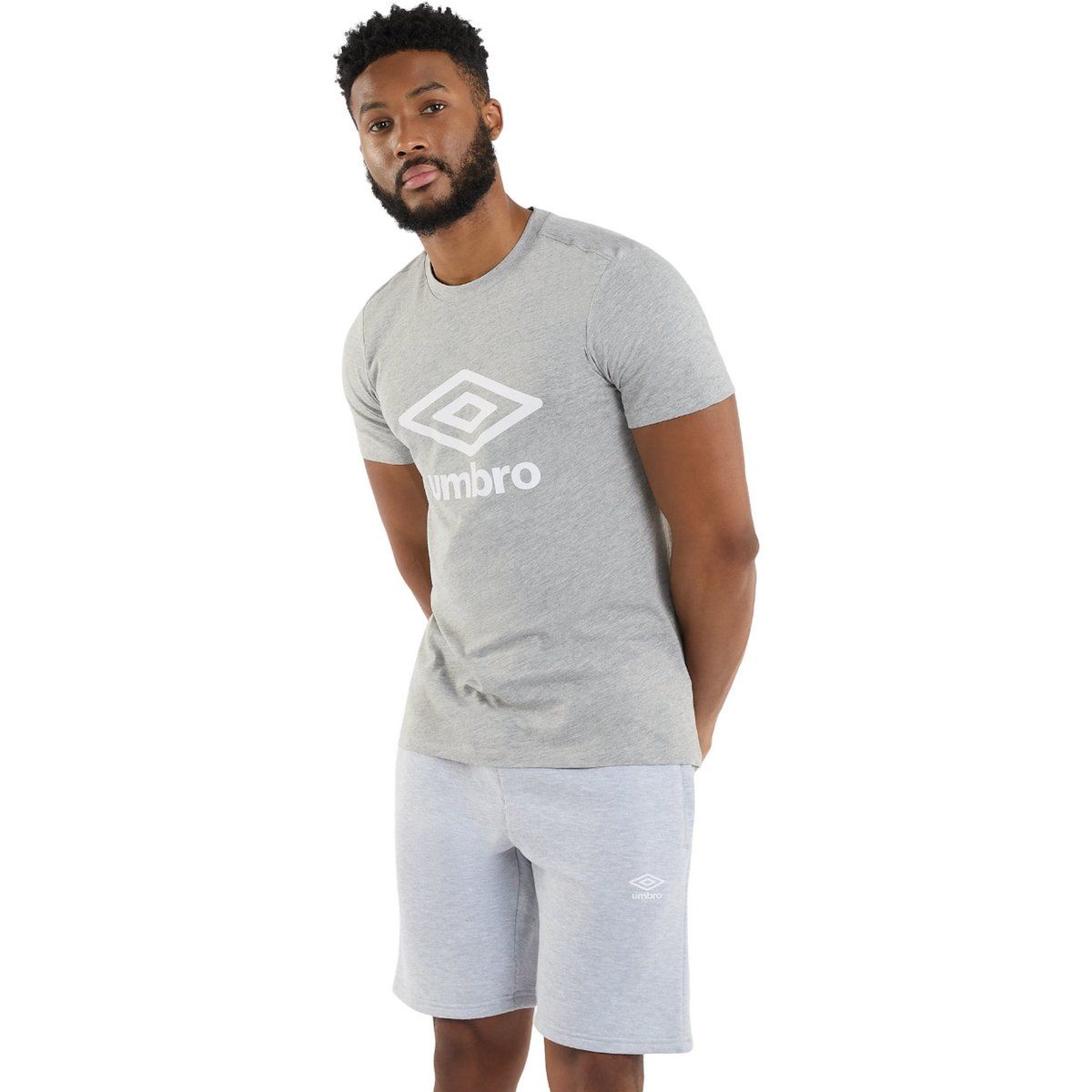 Herren T-Shirt mit Logo, Heather Grey