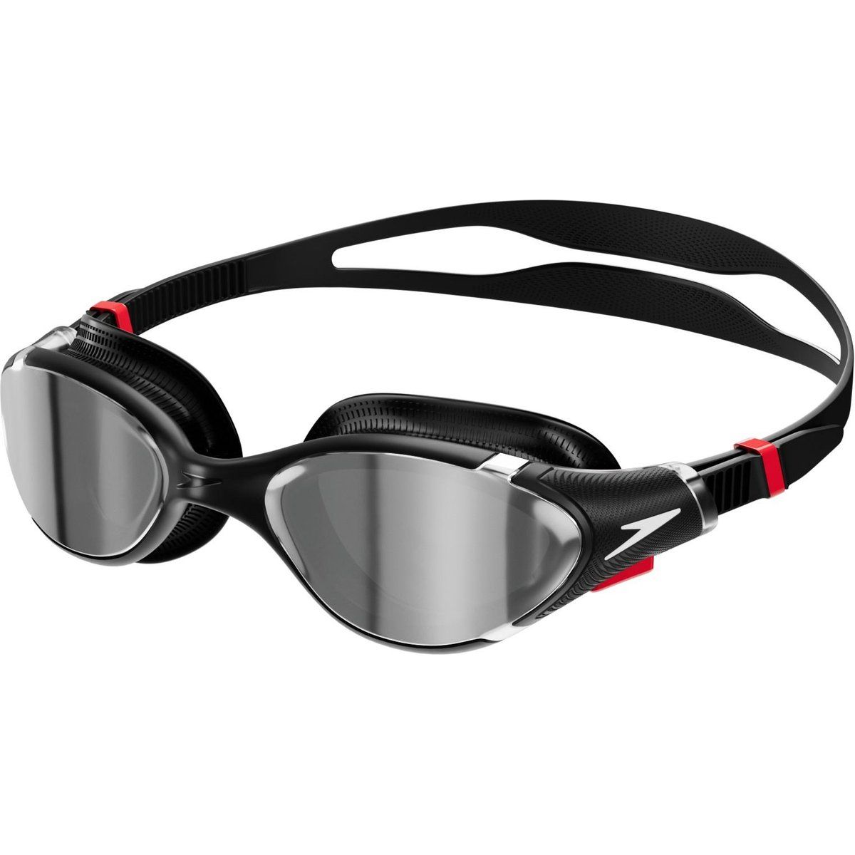 Speedo - "2024 2.0" Passt sich dem Gesicht an Schwimmbrille Spiegel für Herren (Schwarz/Silber)