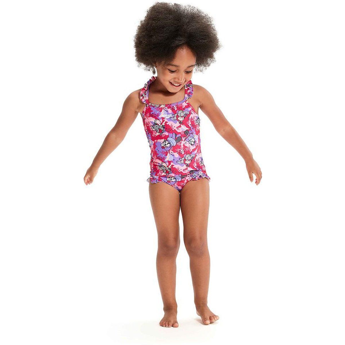 Speedo - "Learn To Swim" Badeanzug Dünner Riemen für Baby-Girls Rüschen (Pink/Violett)