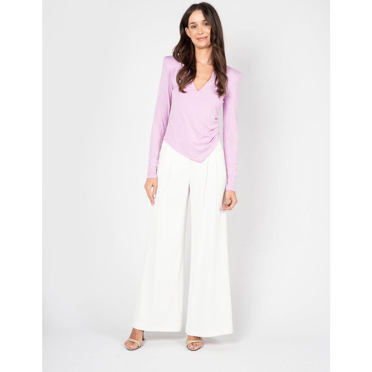 Elegantes Langarmshirt mit V-Ausschnitt
