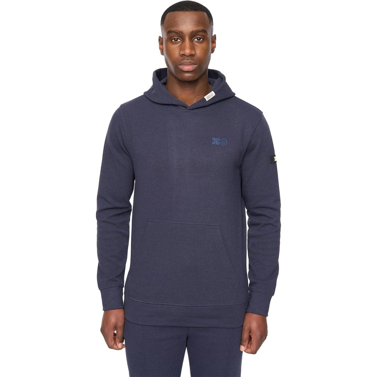 Herren Marineblauer Kapuzenpullover mit Logo