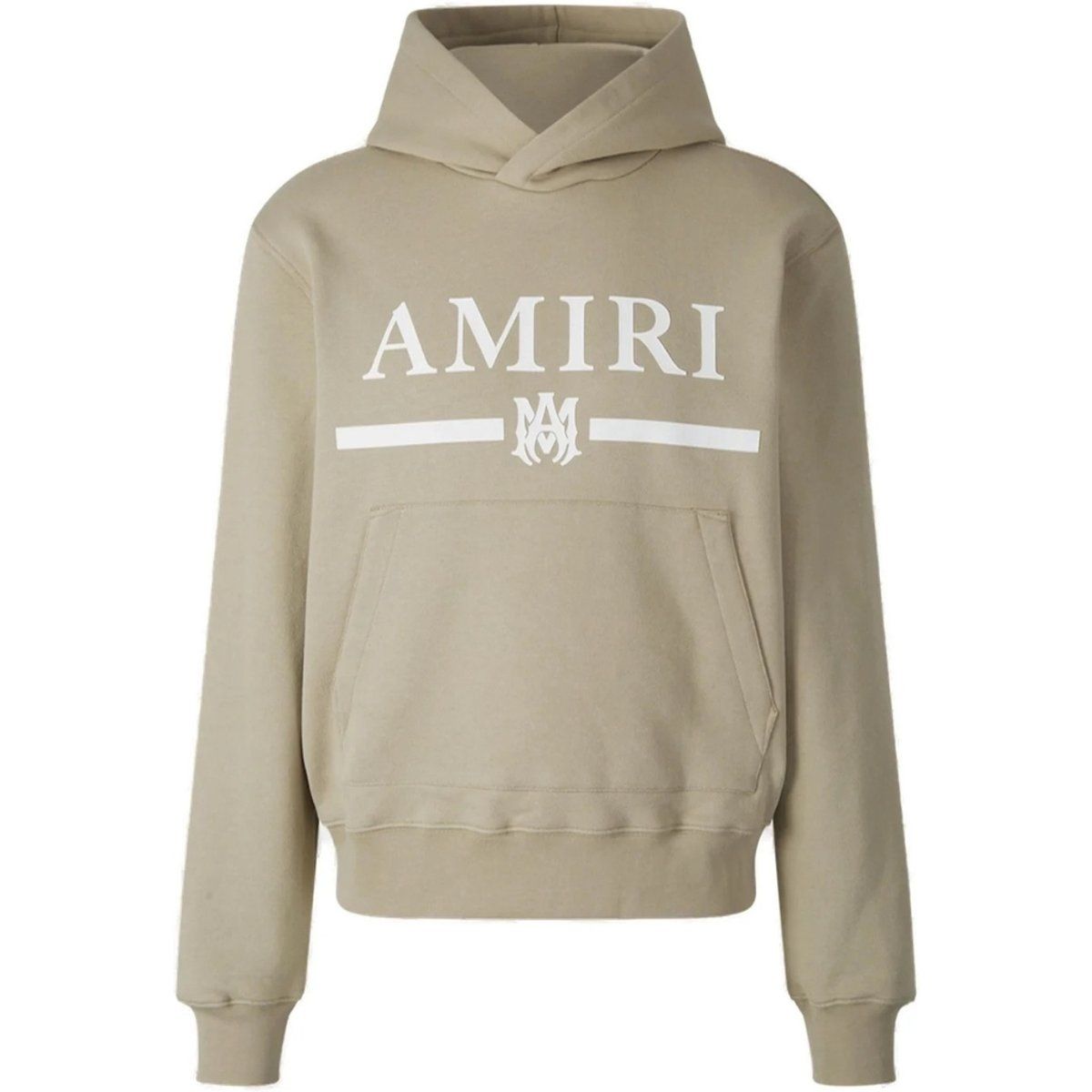 Beiger Baumwoll-Hoodie mit Logo-Print