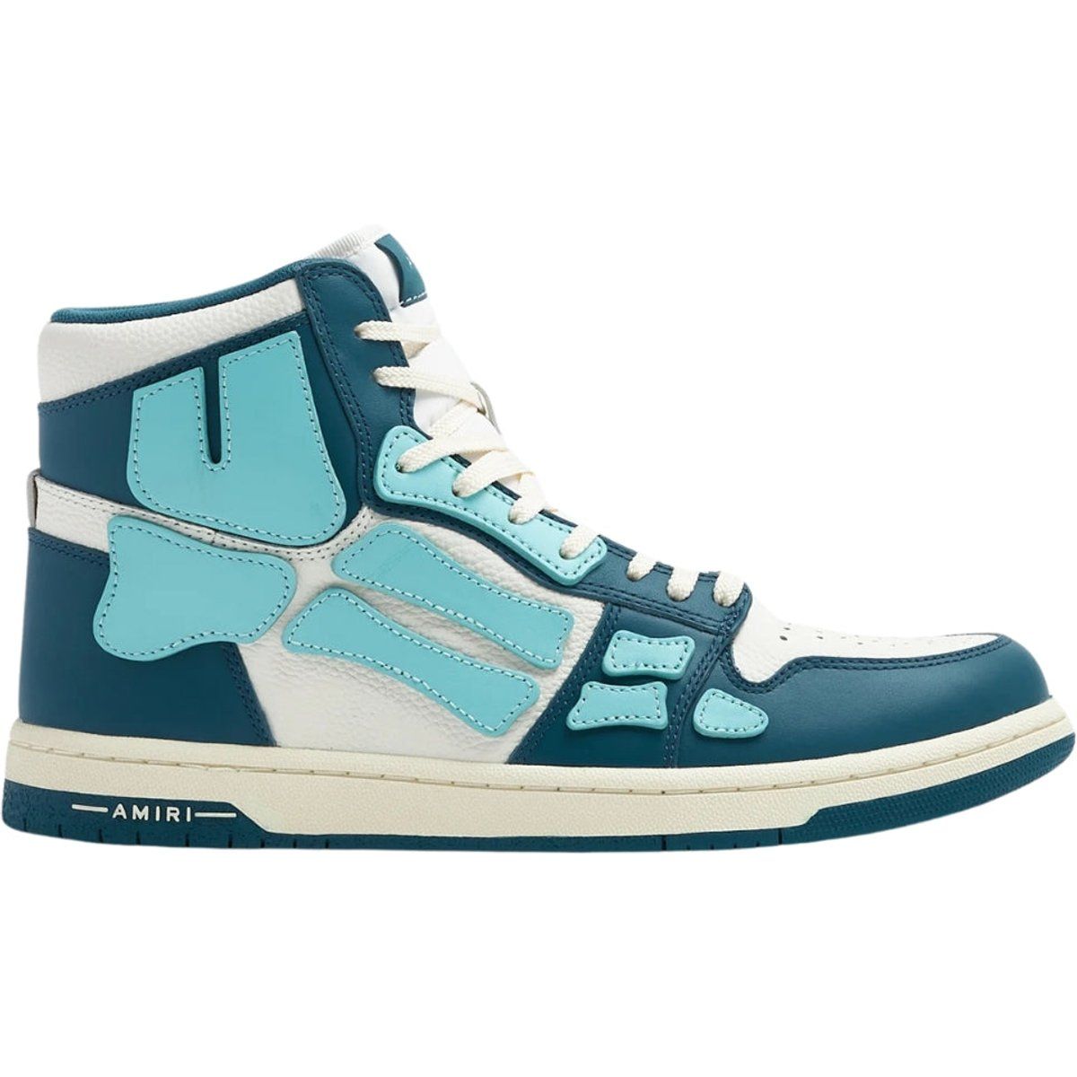 Zweifarbiger Leder-High-Top-Sneaker