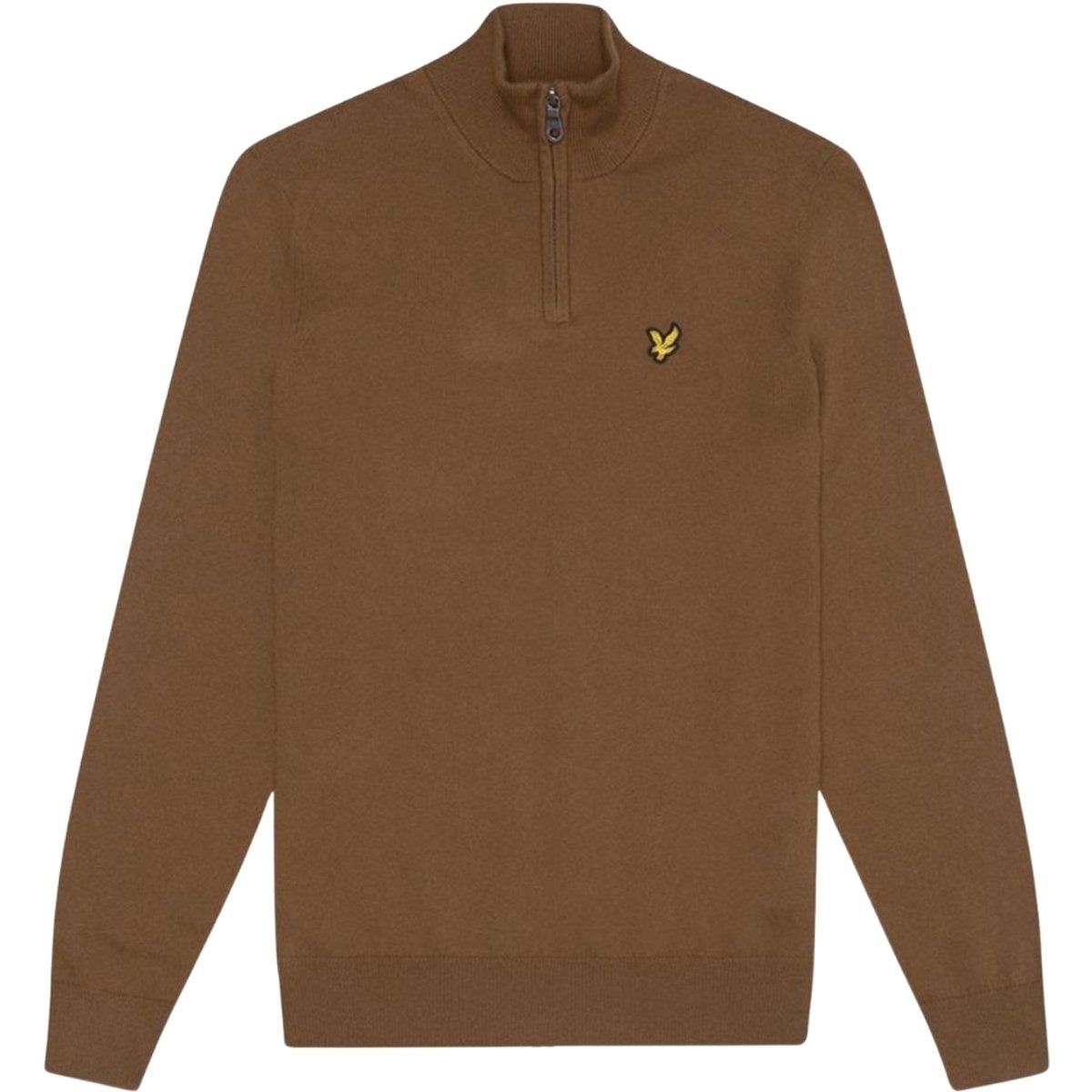 Herren Baumwoll-Merino Pullover mit Viertelreißverschluss