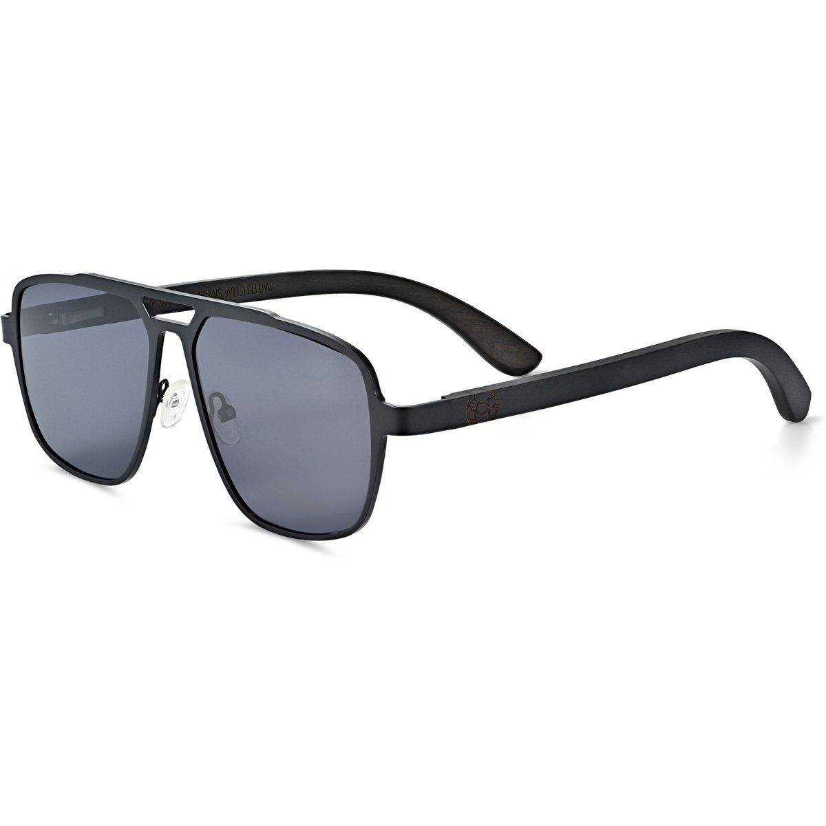 Polarisierte Aviator-Sonnenbrille mit Holzbügeln