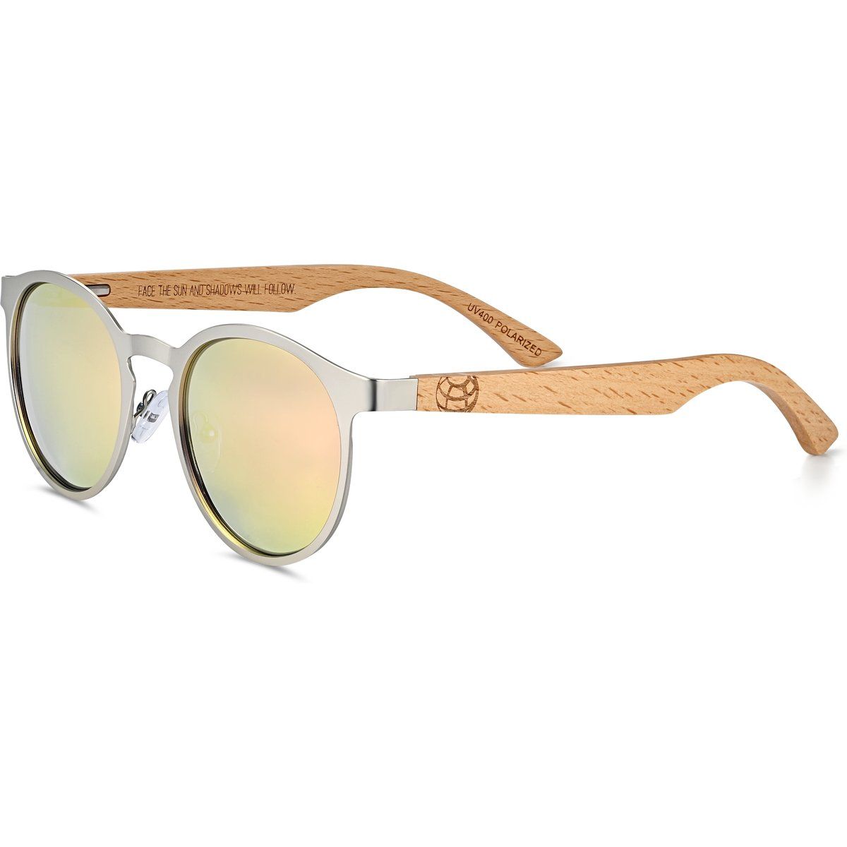 Runde Sonnenbrille mit Holzbügeln