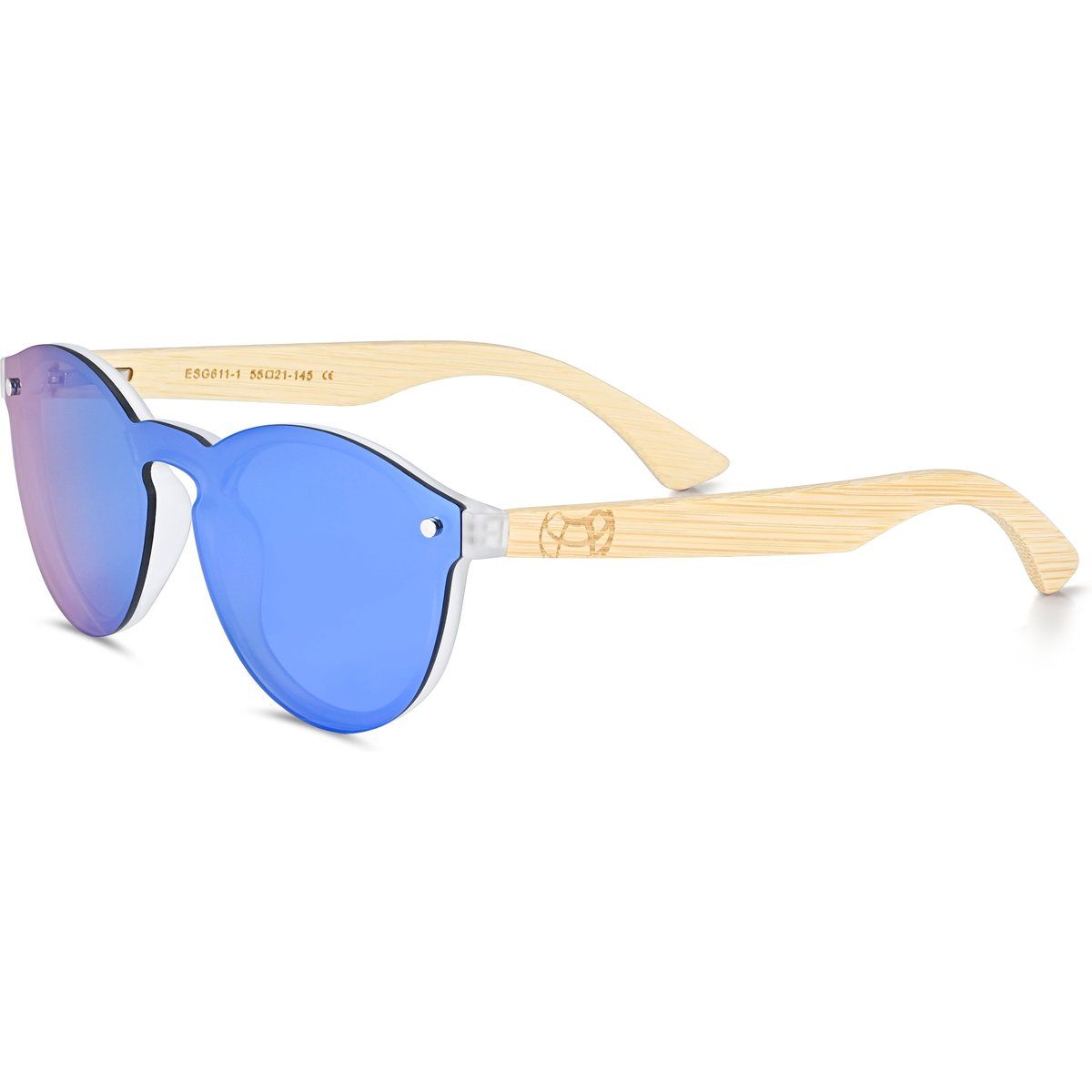 Randlose Sonnenbrille mit blauen Spiegelgläsern