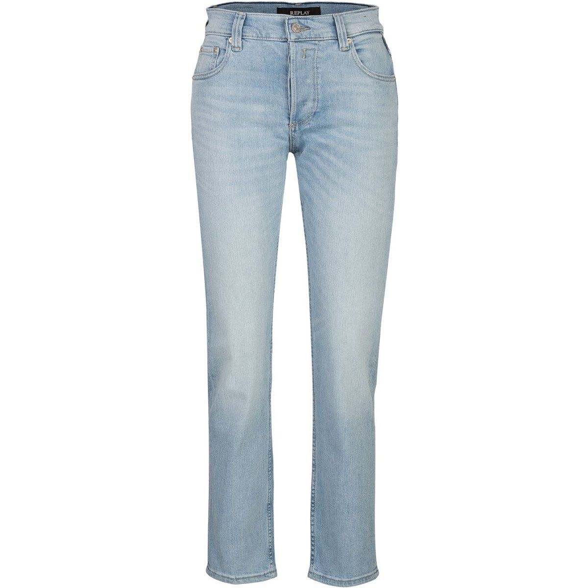 Jeans mit geradem Bein in heller Waschung