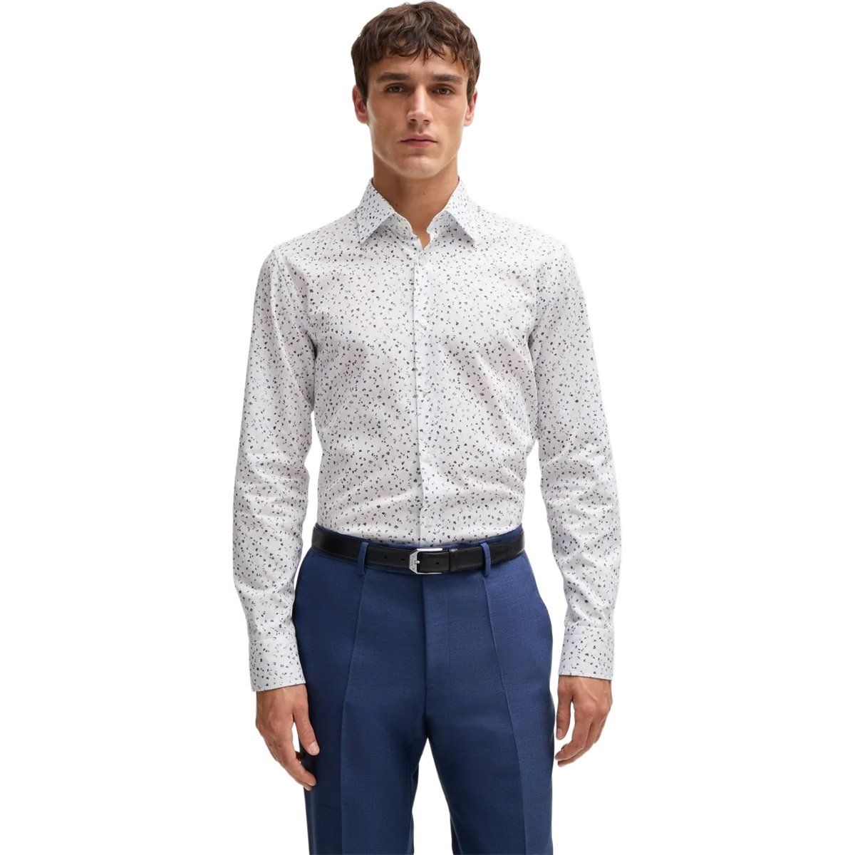 Herren Slim-Fit Baumwollhemd mit Druck