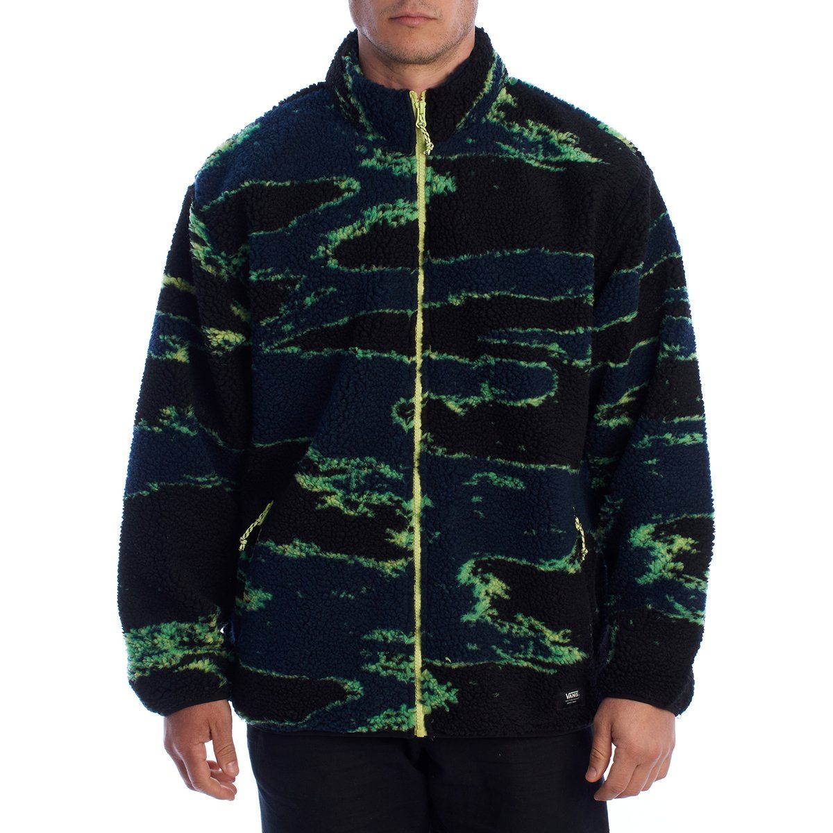 Sherpa Fleece Jacke mit Muster