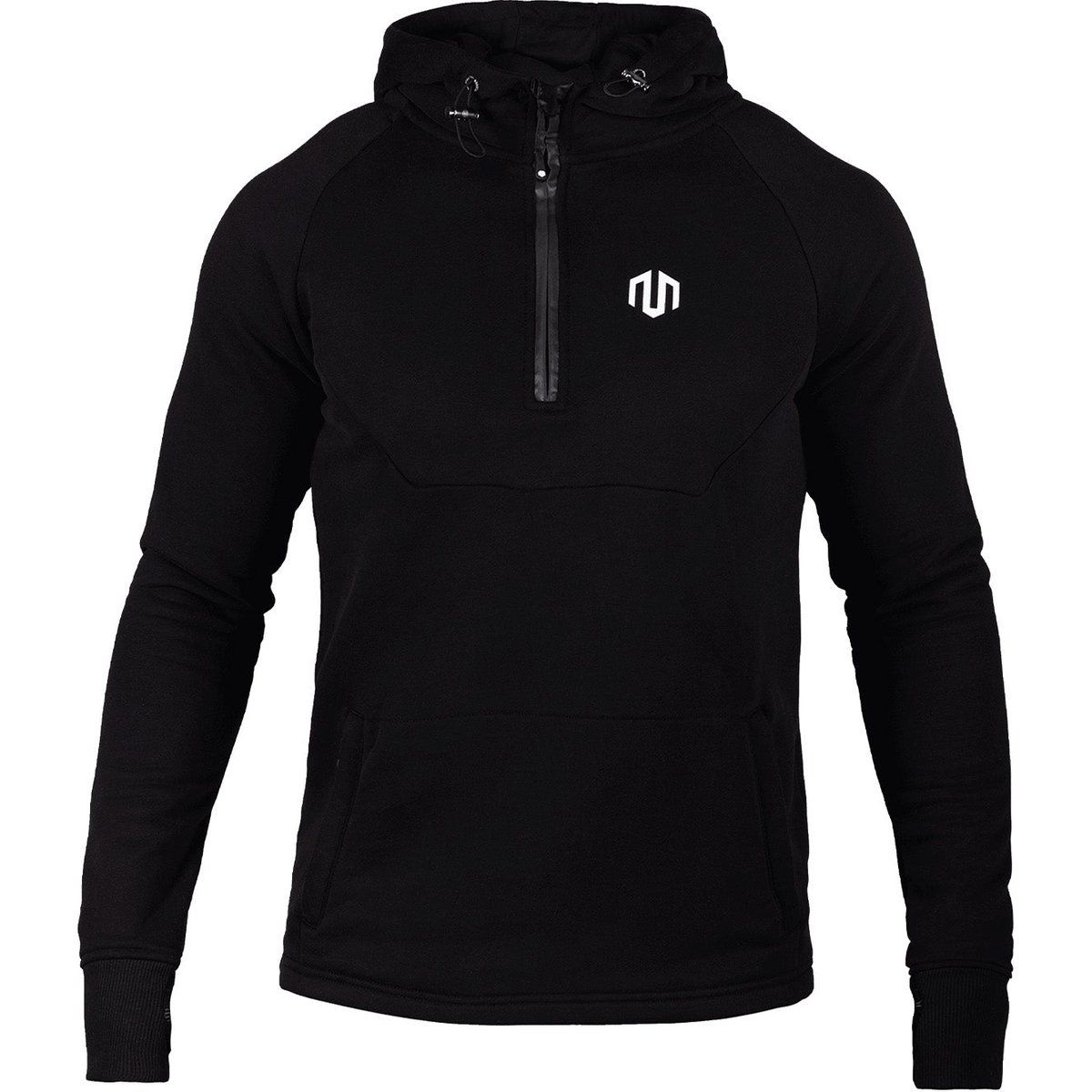 Schwarzer Fleece-Zip-Hoodie für Herren