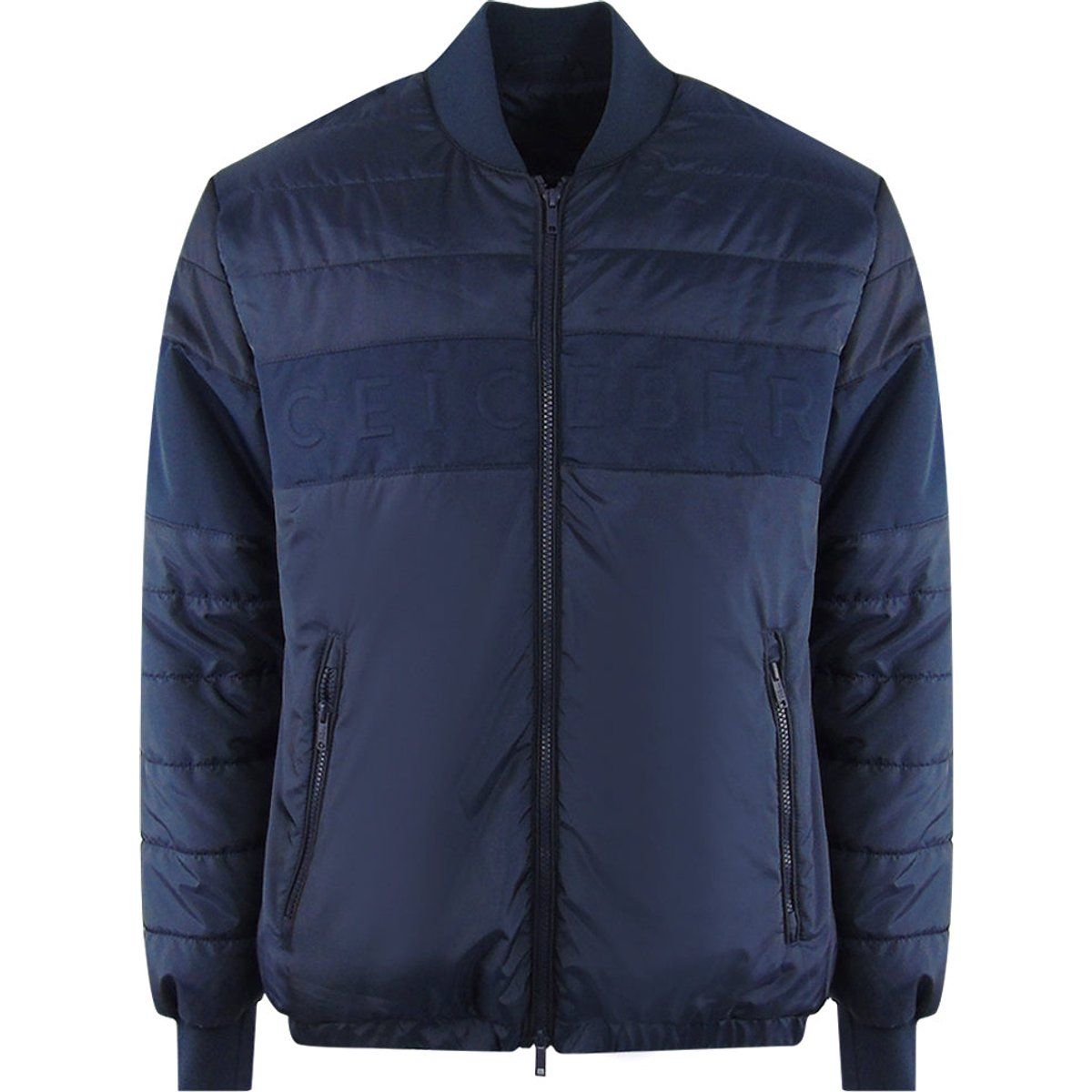 Wattierte Bomberjacke in Marineblau