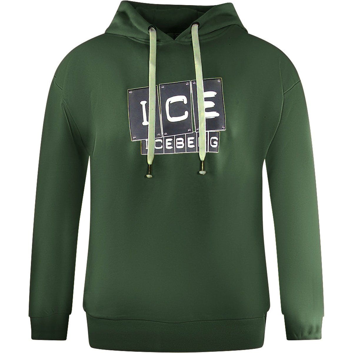 Grüner Kapuzenpullover mit Blocklogo