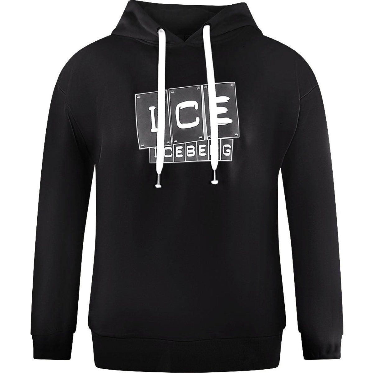 Schwarzer Hoodie mit Grafikdruck