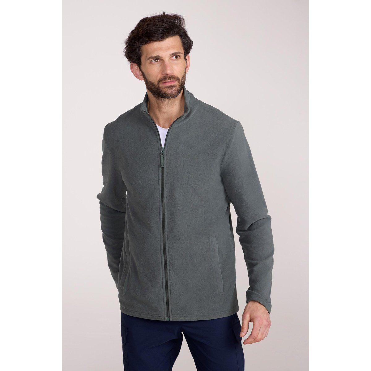 Herren Fleecejacke mit durchgehendem Reißverschluss