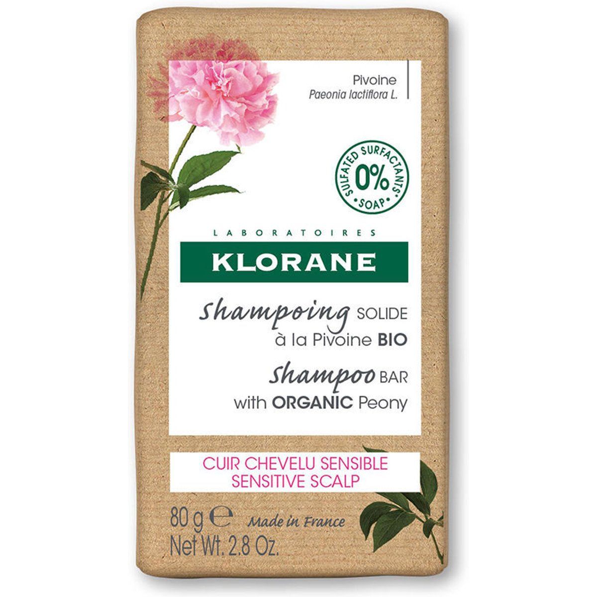 Bio-Pfingstrose Shampoo-Bar für empfindliche Kopfhaut