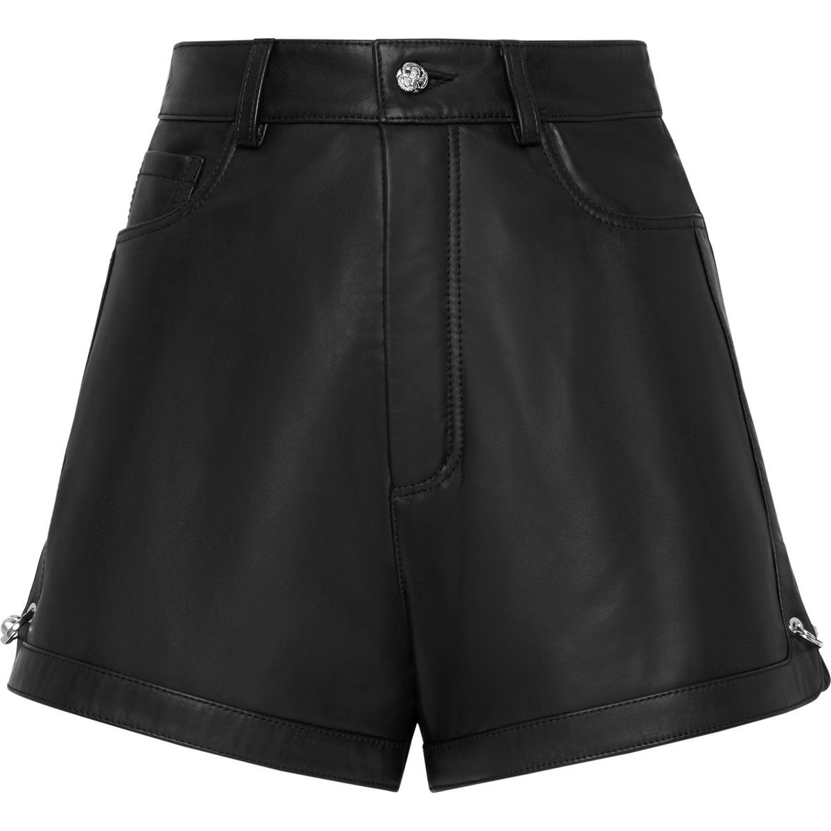 High-Waist Nappa-Ledershorts