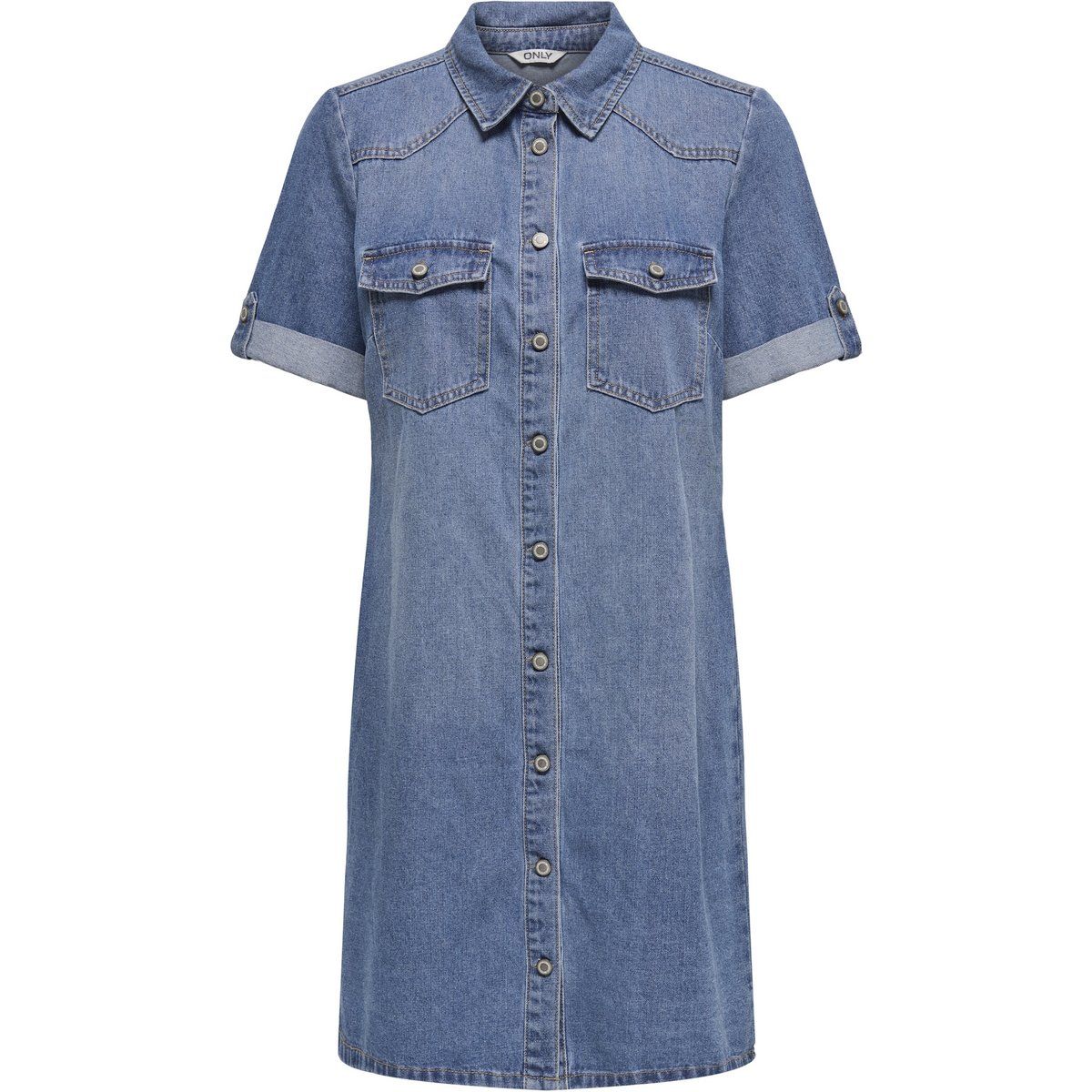 Jeanshemdkleid mit kurzen Ärmeln