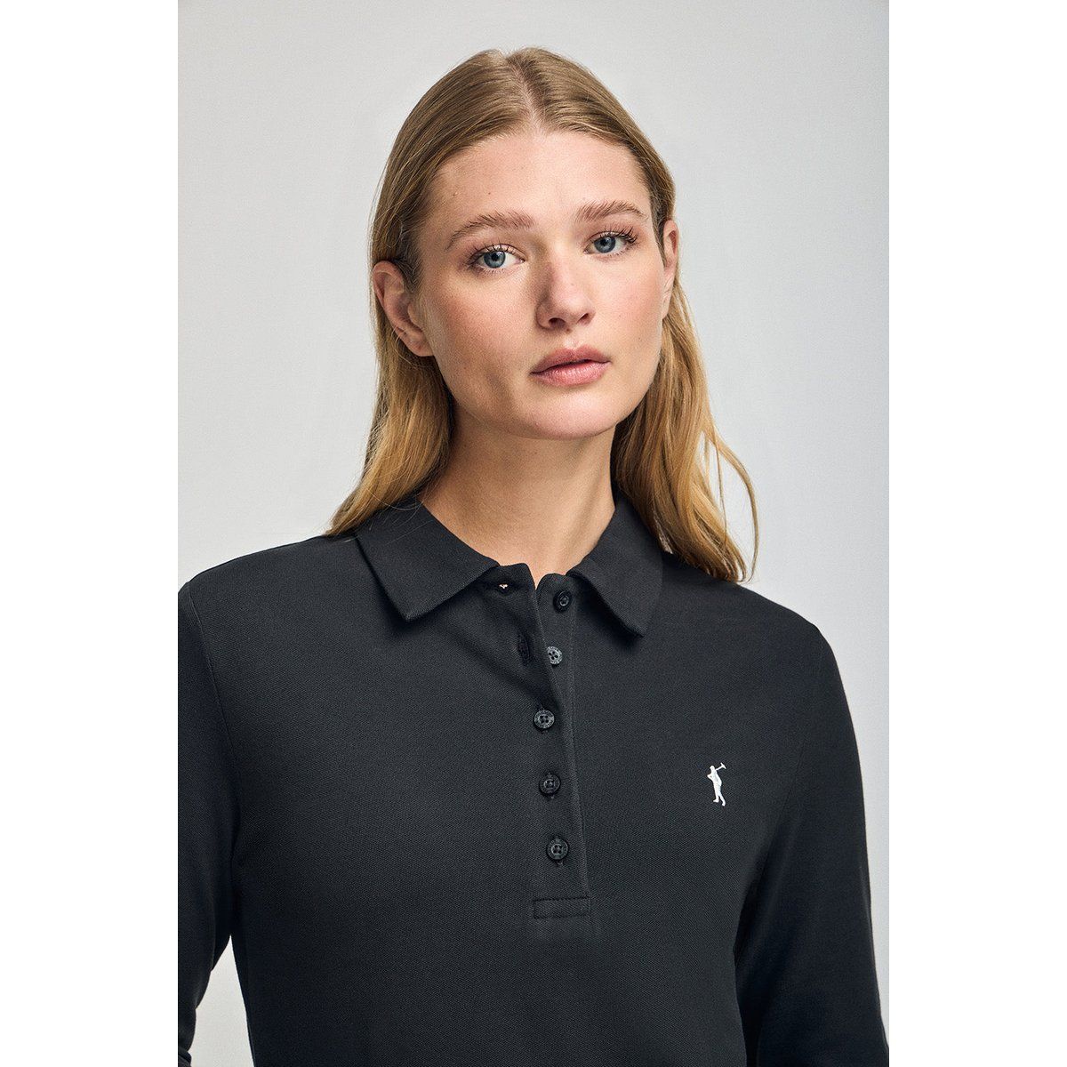 Langärmeliges Damen-Piqué-Poloshirt