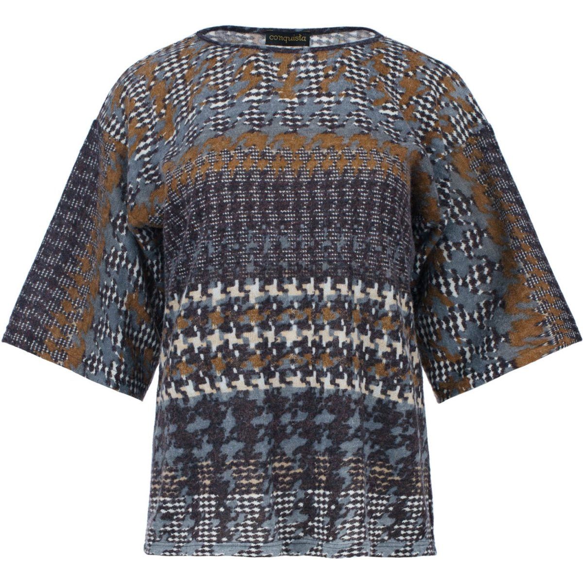 Übergroßes Strickoberteil mit Hahnentritt