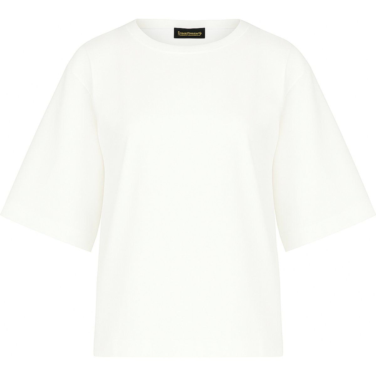 Übergroßes Baumwoll-T-Shirt mit Ellenbogenärmeln